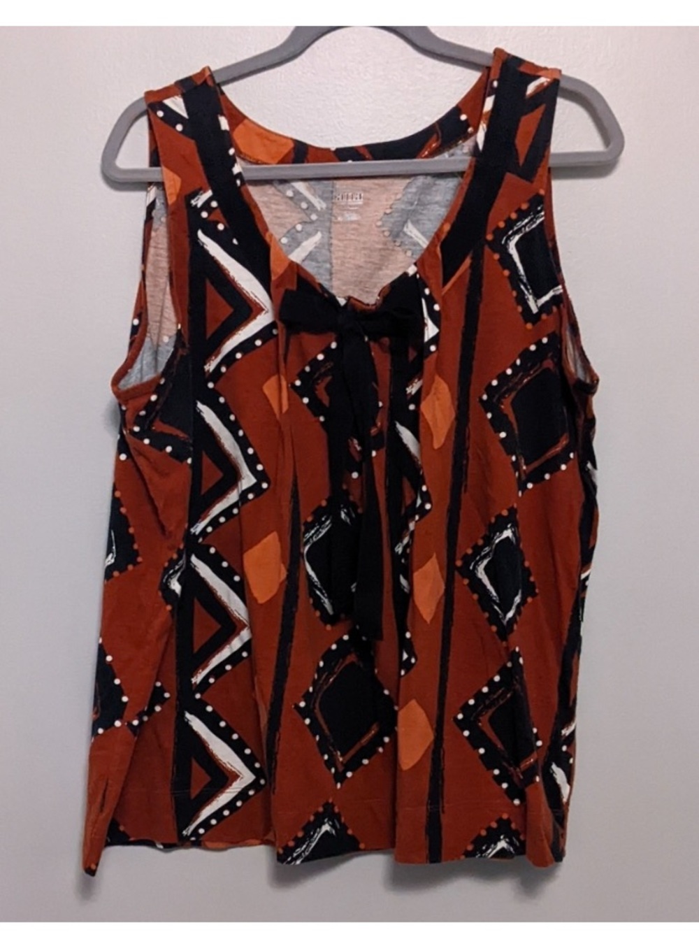 Ana orange geometric print tank top